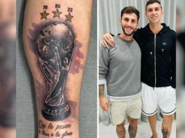 La lleva en la piel: Dibu Martínez se tatuó la Copa del Mundo