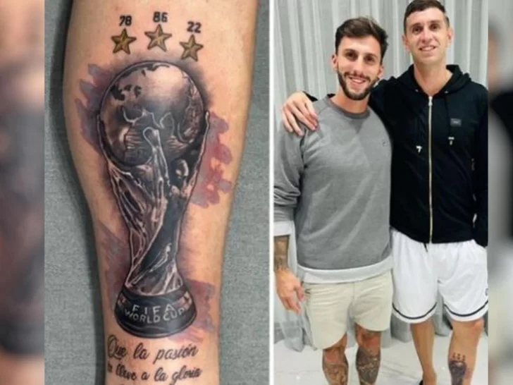 La lleva en la piel: Dibu Martínez se tatuó la Copa del Mundo