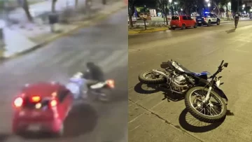 Cruce en rojo y grave accidente en Córdoba: un motociclista terminó hospitalizado