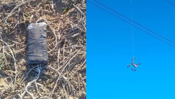 Un drone quedó enganchado llevando celulares a la cárcel de Bouwer