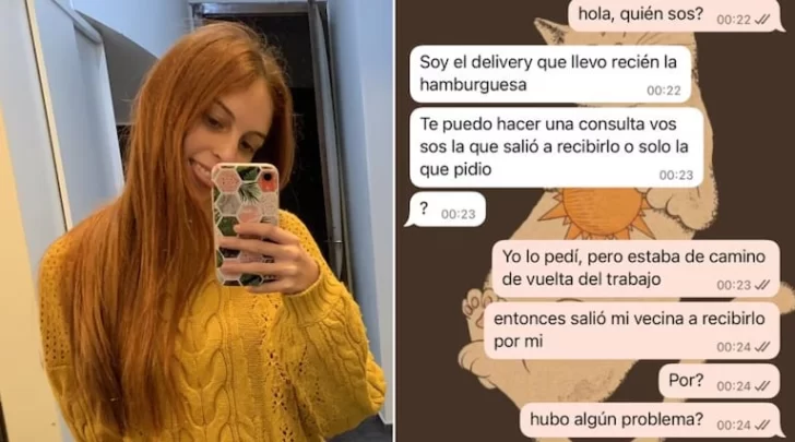 Pidió comida por delivery y el repartidor le tiró onda: insólito chat viral