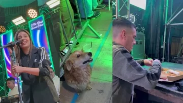 Kesito Pavón frenó el show en Monte Buey para mimar a un perro y se llevó todos los aplausos