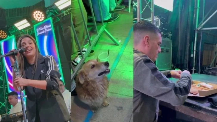 Kesito Pavón frenó el show en Monte Buey para mimar a un perro y se llevó todos los aplausos